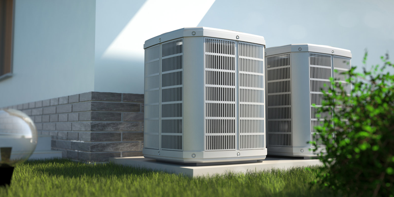 Air conditioning condenser units home exterior