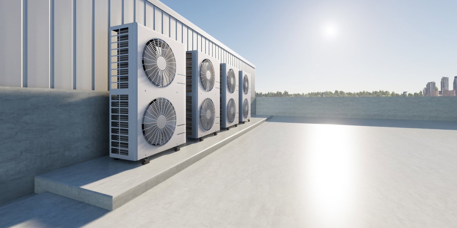 Commercial HVAC condenser bank
