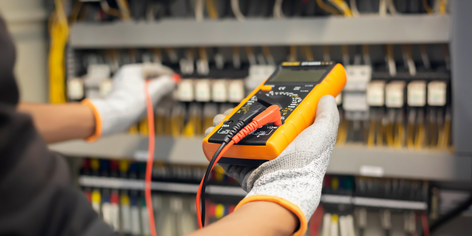 Electrical testing breaker panel gloves