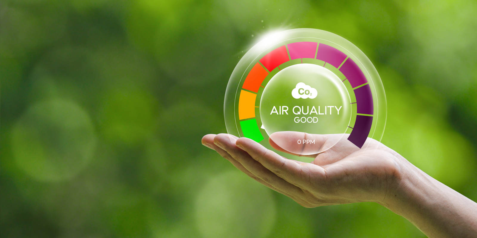 Indoor air quality monitor hand